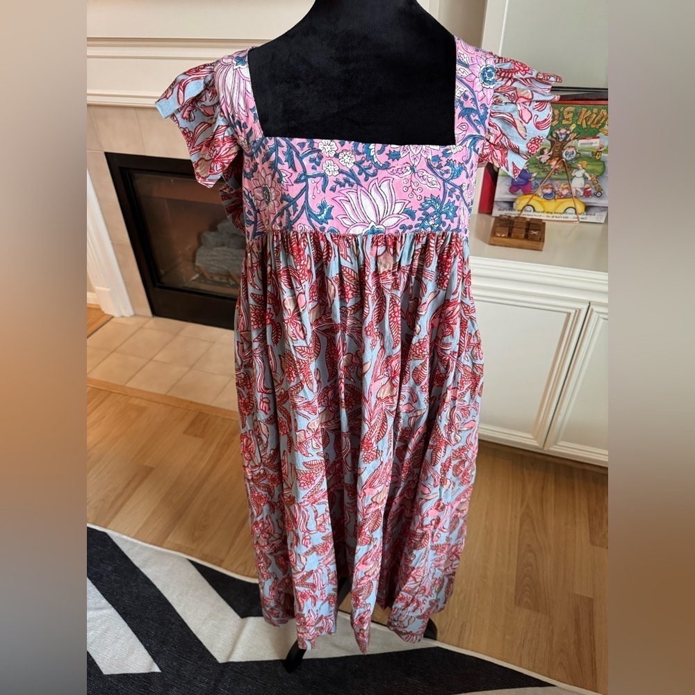 ALIX OF BOHEMIA Emmaline Patchwork Printed Ruffled Cotton Midi Dress Small NWT - Picture 13 of 15